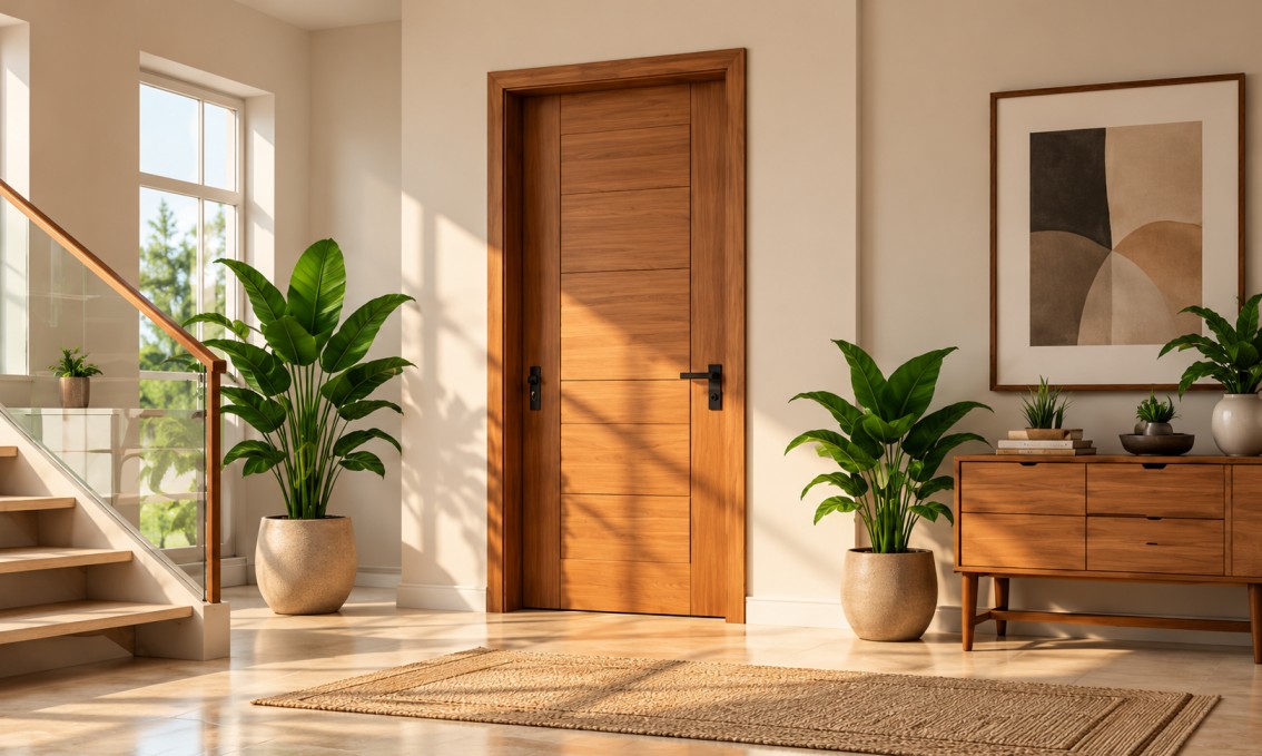 Premium wooden door and modern interior