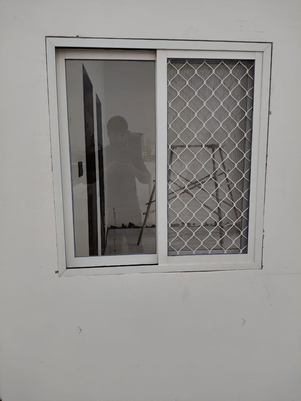 Wooden door with modern interior