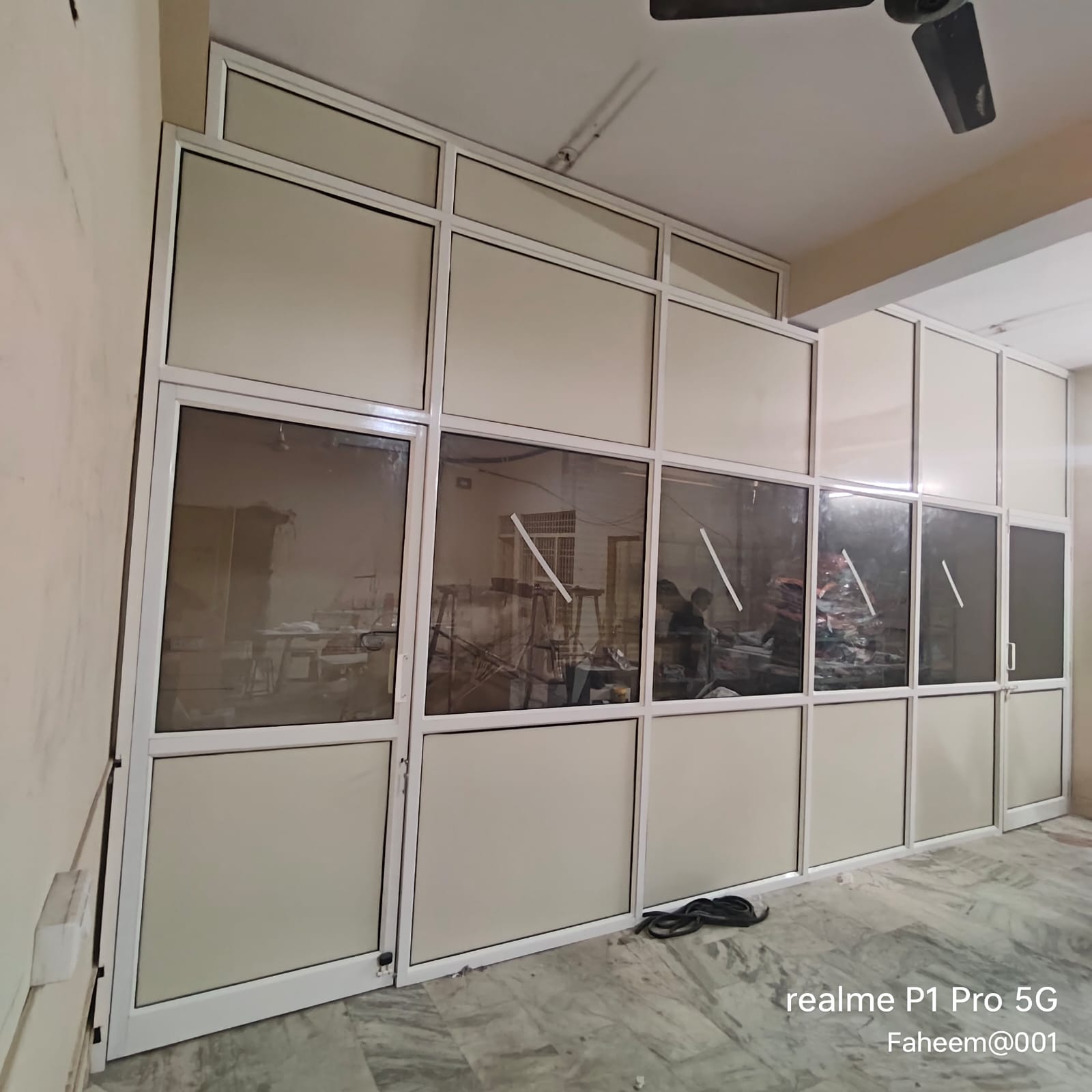 Black framed glass office partitions